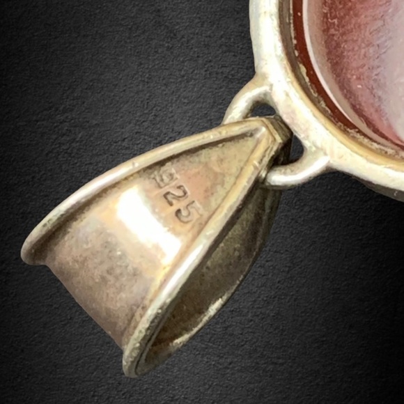 🌸Pendant🌸 Red Stone 925 Sterling SIlver - Picture 4 of 7